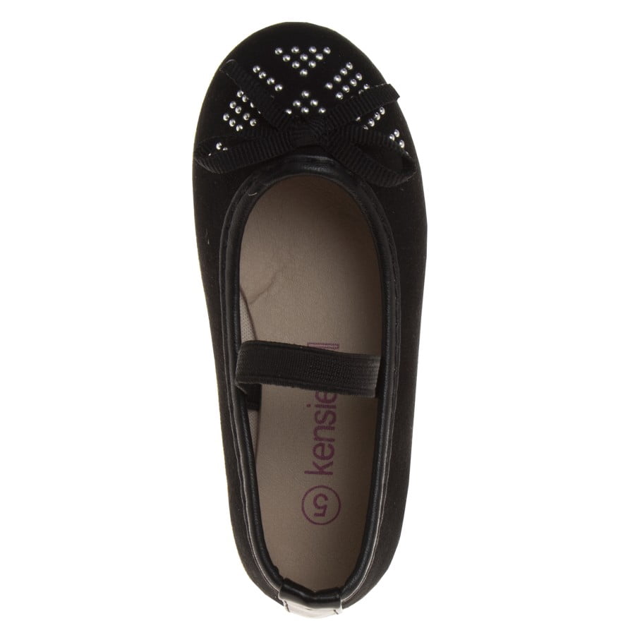 Kensie Girl Toddler Ballerinas, Pattern Black, 8