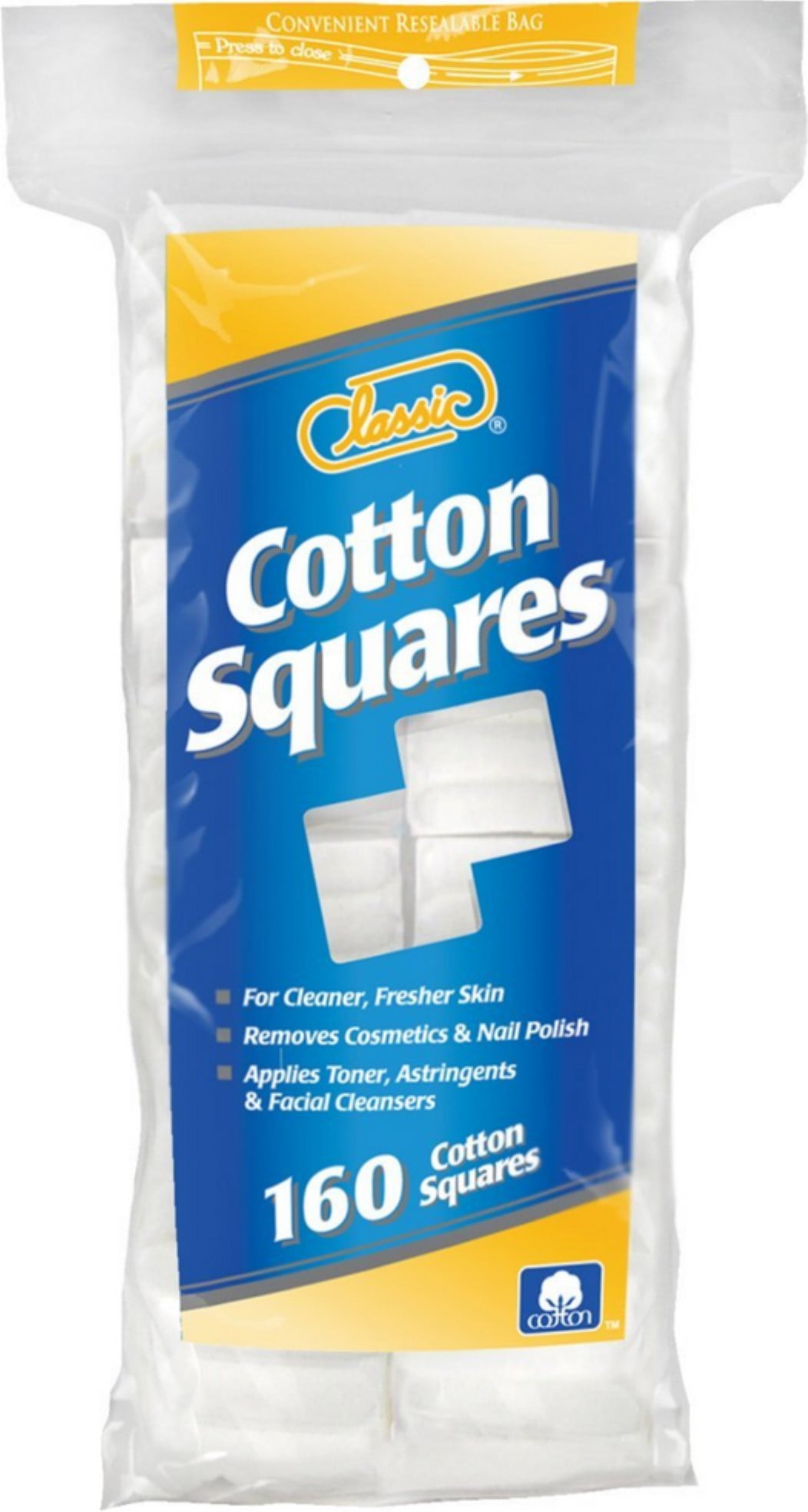 Classic soft and gentle Cotton Squares, 160 Each