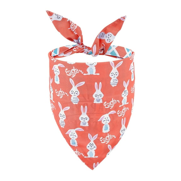 Deeceymbur Two Sided Easter Pet Scarf with Bunny Carrot Pattern for Dogs Cats Holiday Apparel Accessory