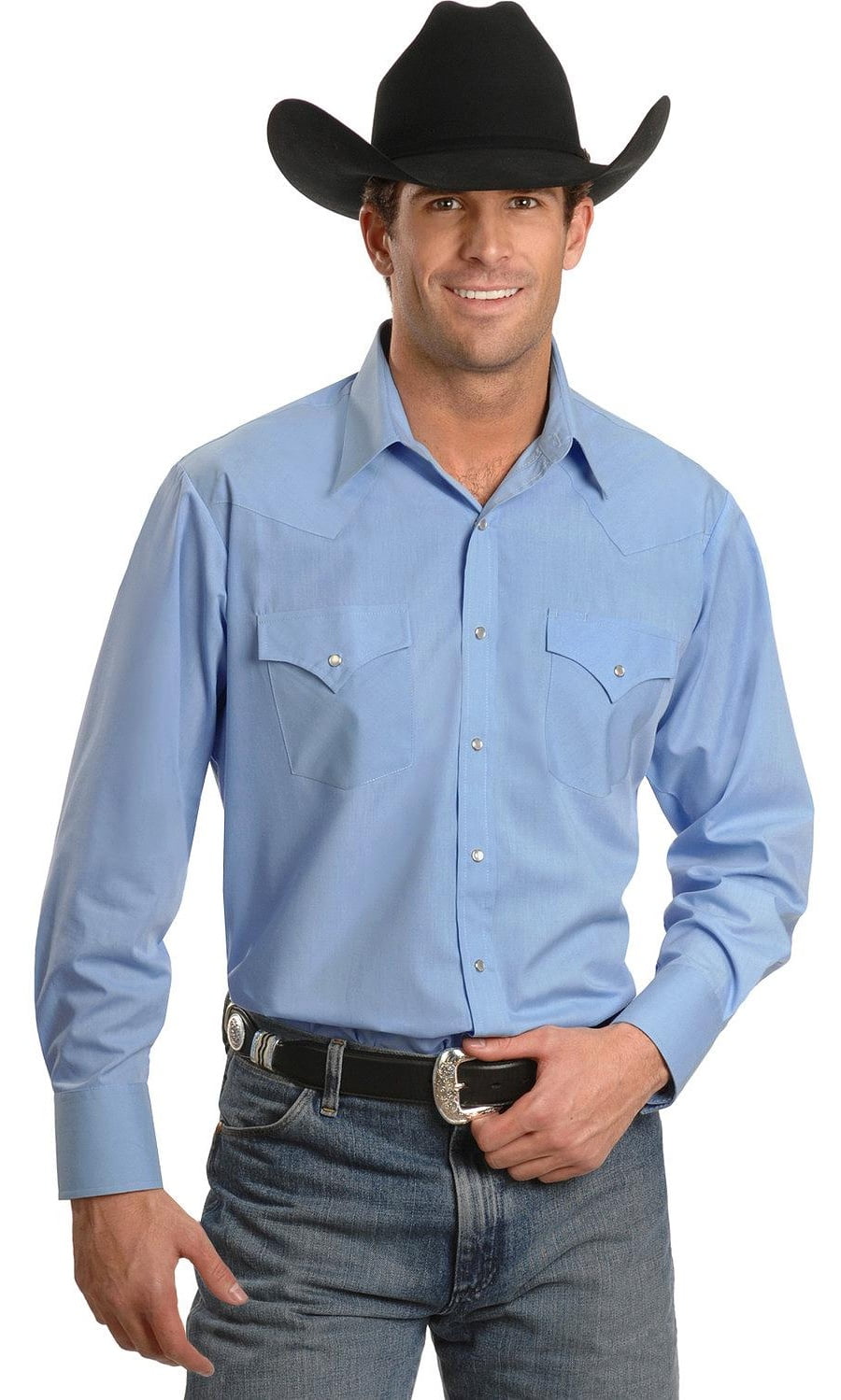 Ely Cattleman Big and Tall Long Sleeve Solid Western Shirt - Walmart.com