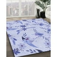 thumbnail image 3 of Ahgly Company Machine Washable Indoor Round Transitional Lavender Blue Area Rugs, 4' Round, 3 of 7