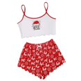 thumbnail image 1 of Nuevas mujeres Sexy Navidad estampado tirantes Top pijama camisola pantalones cortos copo de nieve ropa de hogar conjunto de dos piezas ropa de dormir para mujer, 1 of 4