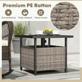 thumbnail image 6 of YYAo Outdoor Patio Rattan Wicker Steel Side Deck Table-Gray, 6 of 7