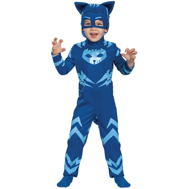 Toddler Boys PJ Masks Blue Catboy Halloween Costume With Detachable Tail