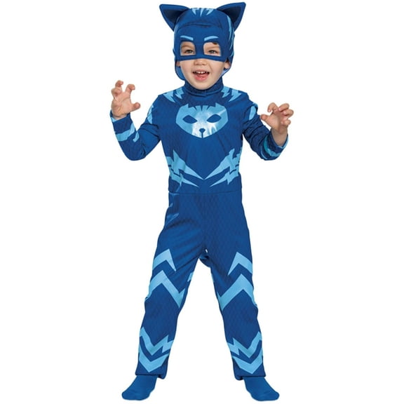 Toddler Boys PJ Masks Blue Catboy Halloween Costume With Detachable Tail