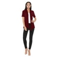 thumbnail image 5 of Women's Casual Solid Short Sleeve Basic Open Draped Front Cardigan Office Wear, 5 of 6