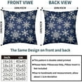 thumbnail image 4 of Navy Blue Cream Winter Snowflakes Pillow Covers 20x20 Set of 2 Christmas Decorative Throw Pillows Outdoor Farmhouse Xmas Holiday Seasnoal Pillowcases Cushion Case Decor for Home Sofa Couch Bed, 4 of 4