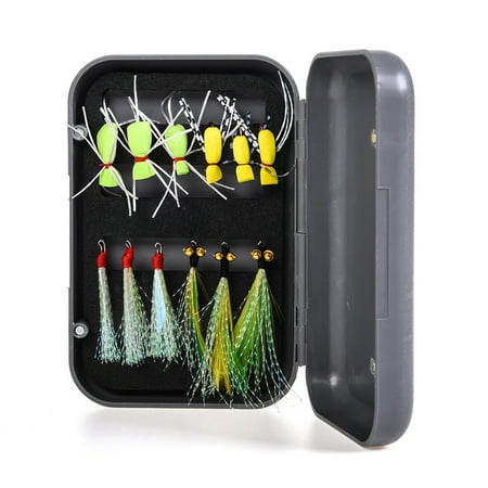 - 12pcs Fly Fishing Lure Flies Trout Lures Artificial Fishing Lures Bait with Waterproof Box