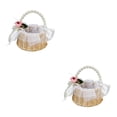 thumbnail image 1 of Bearachild Cesta de flores con mango de perla para dama de honor, cesta de flores portátil para fiesta de boda, diseño Simple, cestas tejidas Type4 NO4, 1 of 6