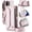 Pink, variant on For iPhone 12 Mini Crossbody Wallet Case with Card Slots Zipper Pocket,PU Leather Magnetic Flip Folio Wristlet Shoulder Strap 3-in-1 Crossbody Phone Case Wallet for Women Men,Hotpink