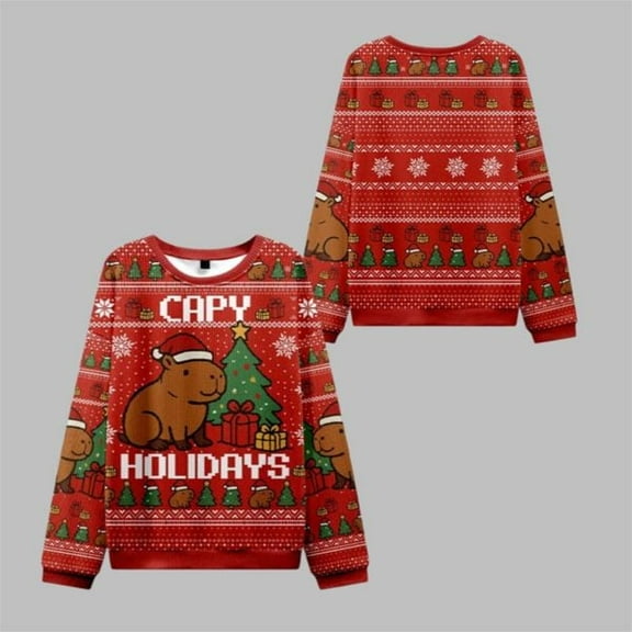 2025 Christmas Capybara Celebration 3D Sweater