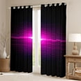 thumbnail image 2 of Manfei Gradient Horizontal Line Blackout Curtains, Glowing Neon Light Curtains Pack of 2 (42x84 Each), Purple and Black, 2 of 6