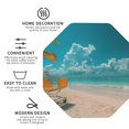 thumbnail image 3 of Vsdgher Shopping Cart On Tropical Beach Print Leather Coasters for Drinks, Durable Drink Coasters 4 Set for Tabletop Protection, Luxurious Home Décor and Housewarming Gift-Octagon, 3 of 6