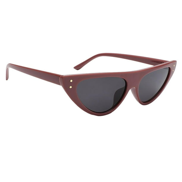 Gafas de sol del ojo de gato Yinane UV400 Lente gris Marco rojo negro