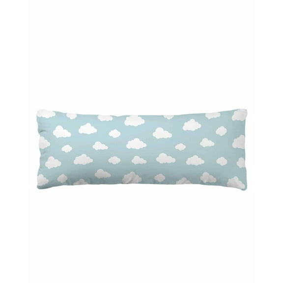 Clouds Body Pillow Cover 20 x 60 Inch Decorative Pillow Cover Cartoon Blue Sky Minimalist Aesthetic Lumbar Pillowcase Seasonal Rectangle Cushion Case for Couch Sofa Bed Living Room