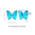 thumbnail image 5 of Blue Butterfly Earrings Aquamarine March Birthstone Earrings Stud Crystal Jewelry 925 Sterling Silver Women Birthday Mother's Day Gifts Juwaliy, 5 of 8