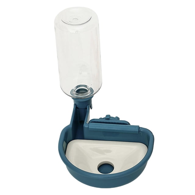 Dispensador de agua Yuyangstore antidesbordamiento botella de agua para mascotas 480ml azul