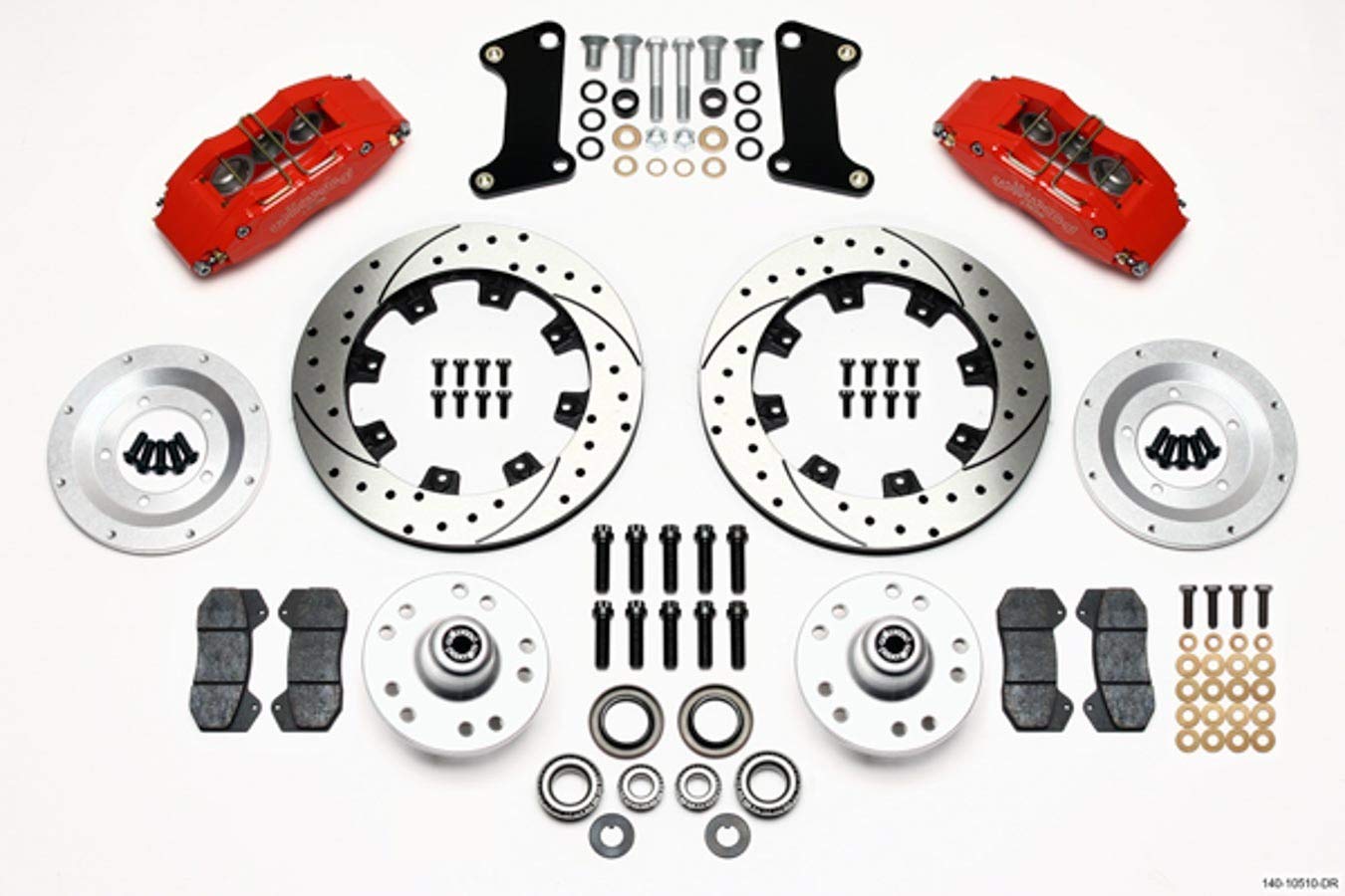 Wilwood Dynapro 6 Front Hub Kit 12.19in Drilled Red 67-69 Camaro 64-72 Nova Chevelle - image 4 of 5