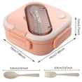 thumbnail image 3 of Compartimento Bento Box portátil con tenedor y cuchara de plástico a prueba de fugas para niños y adultos, 3 of 3