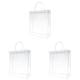 ZFSBZBS 3Pcs Clear Gift Bags,Plastic Gift Bags with Handle and Button,Reusable Transparent Gift Wrap Tote Bag for Bridal Party Favor,Wedding Favor,Shopping Bag Bulk,5.9x5.11x2.7in