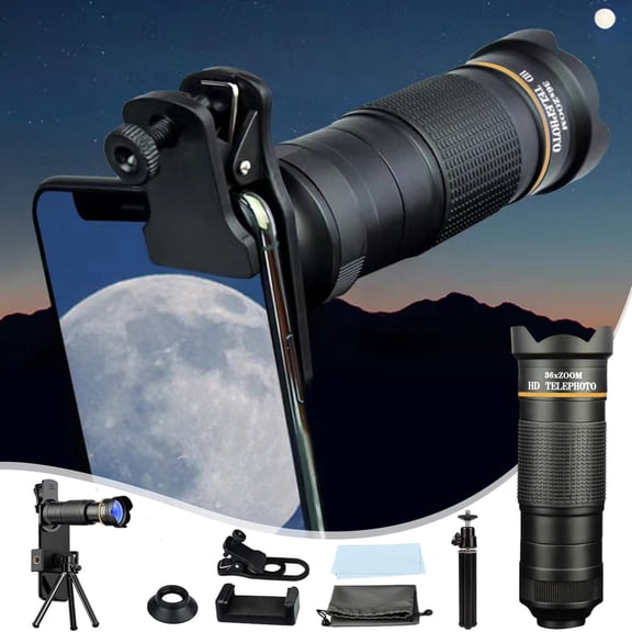 36X Cell Phone Zoom Lens Kit With Clip And Tripod Universal Telephoto Lens For Smartphone Photography