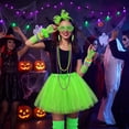 thumbnail image 3 of Loritta 80s Costumes for Women Fancy Outfit Accessories Set with Fishnet Gloves Leg Warmers Tutu Skirts for Theme Party, 3 of 6