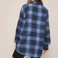 thumbnail image 6 of HAOTAGS Women's Long Sleeve Shirts Button Down Plaid Shirt Blouse Tops Blue Size XL, 6 of 8