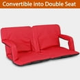 thumbnail image 5 of HomGarden 2 Pack 25-in Extra Wide Stadium Seat 6 Reclining Padded Cushion Portable Bleacher Chair, Red, 5 of 12