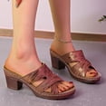 thumbnail image 4 of Censtreet Heeled Sandals for Women，Sandals 2025 Chunky Heels Summer Shoes Slip On Dress Slip, 4 of 9