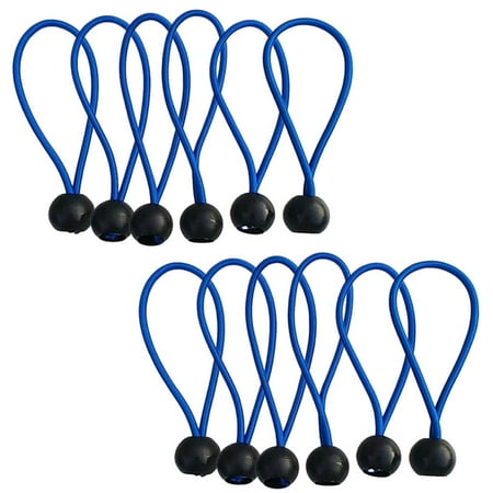 

12pcs Ball Cords Tarp Banner & Canopy Fasteners Heavy Duty Stretch Tie Loops for Outdoor Camping Fishing Hiking