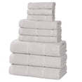 thumbnail image 2 of Superior Milo 9 Piece Smart Twist Cotton Towel Set, Medium Weight Ribbed Design Towels, Silver, 2 of 10