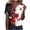 Wine, variant on Staron Women's Casual Printed V Neck Button Down Short Sleeve Blouse Loose Fit Fashion Top, Wine L