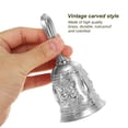 thumbnail image 3 of Hand Bell, 1pcs Dinner Bell Call Bell Vintage Carved Metal for Dinner Service Church Christmas, Silver, 3 of 5