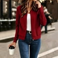 thumbnail image 2 of justHIGH Women's Zip Up Sweaters Jacket Lightweight Casual Knit Long Sleeve Cardigan Trendy Jackets Outerwear Red,XL, 2 of 7