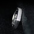 thumbnail image 3 of GFDYREE Vintage 925 Sterling Silver Full Diamond Three Rows Round Cut Cubic Zirconia Rings Iced Out Lab Diamond Engagement Wedding Band Eternity Stackable Promise Ring for Men Women (Size-9), 3 of 6