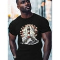 thumbnail image 2 of Lighthouse Men's T Shirts Seagulls T-Shirt for Men Ocean Crew Neck Tees Cotton Tops, Black, S, 2 of 7