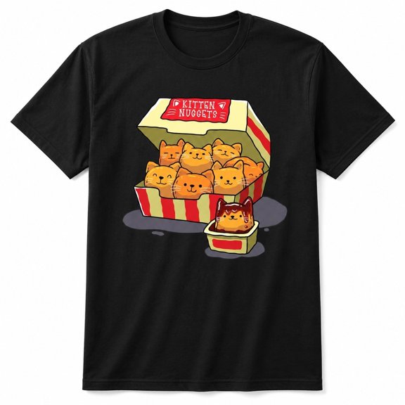 Funny Kitten Nuggets Cat Pun T-Shirt, Unisex Classic Fit Graphic Tee