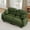 Green + Chenille + 2 Seat, variant on Pleated Design Cozy Chenille Fabric 2 Seater Modular Sofa with High-Density Ergonomic Foam Seat, Curved Round Armrests and 2 Round Throw Pillows,Brown