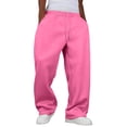 thumbnail image 2 of Mens Sweatpants With Pockets Baggy Straight Leg Drawstring Waist Joggers Pant Workout Gym Athletic Running Sweat Pants Pink L, 2 of 4