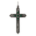thumbnail image 1 of 925 Sterling Silver May Birthstone Pendentif en Forme de Croix, 1 of 2