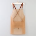 thumbnail image 2 of Biezeib Clear Apron, Back Cross Tie-up Cooking Apron Oilproof Waterproof Apron with Pockets, 2 of 3