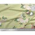 thumbnail image 3 of Soimoi Beige Poly Georgette Fabric Roses & Bicycle Transport Print Sewing Fabric Yard 52 Inch Wide, 3 of 3