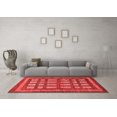 thumbnail image 3 of Ahgly Company Machine Washable Indoor Square Checkered Red Modern Area Rugs, 6' Square, 3 of 4