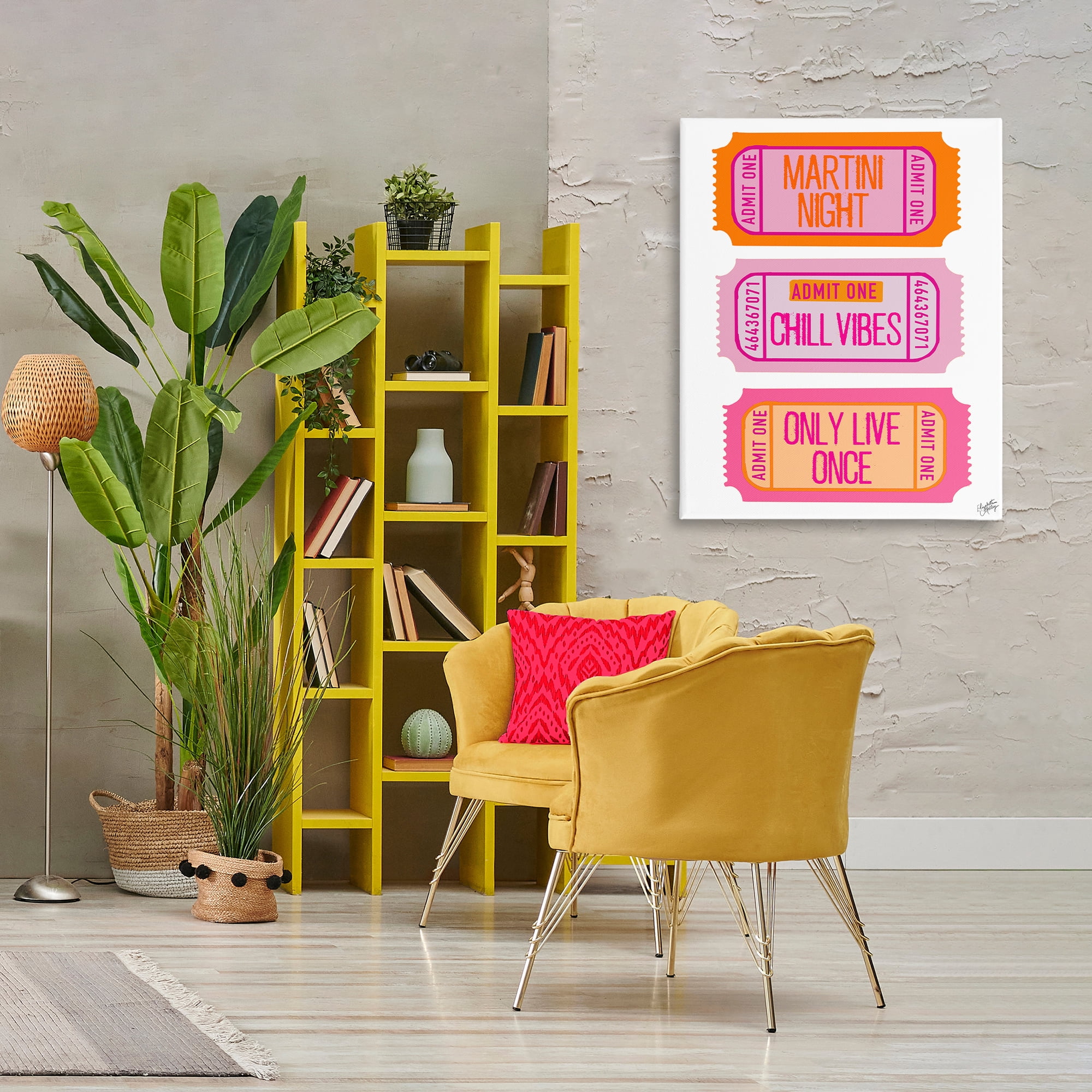 Stupell Industries Fun Party Phrase Tickets Text & Numbers Painting Wrapped Canvas Art Print Wall Art, 30 x 40