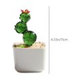 thumbnail image 3 of Gmogad Glazed Ceramic Cactus Ornament - Office & Home Decor, Durable Handcrafted Potted Plant, Green Aesthetic Gift for Desk, Shelf, Indoor Decoration, 3 of 6