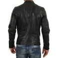 thumbnail image 2 of Men Black Leather Jacket Slim Fit Biker Motorcycle Genuine Lambskin Jacket A772, 2 of 3