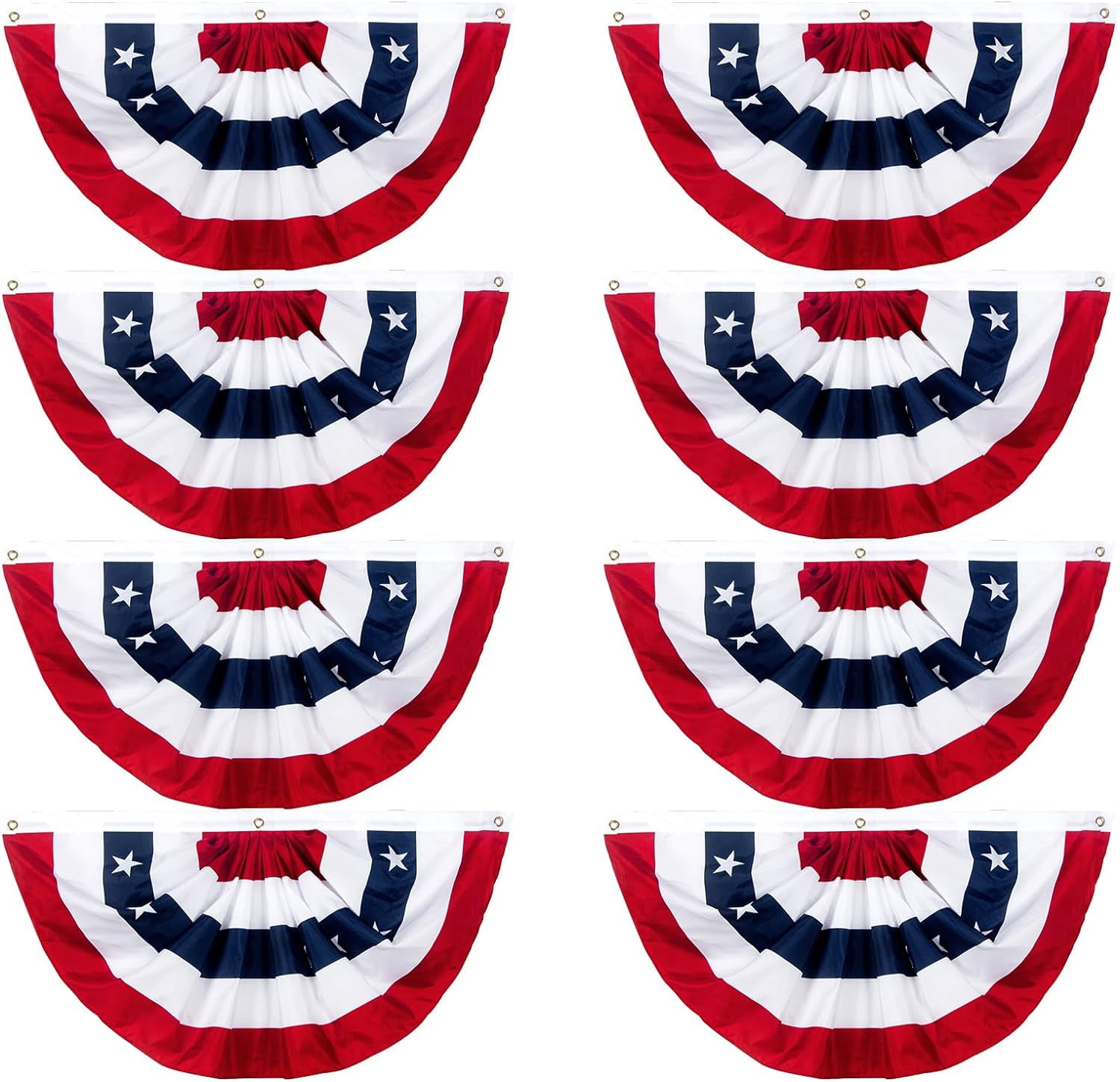 USA Pleated Fan Flag, American Patriotic Flag Bunting 1.5x3Ft for Outside, Bunting Flags Outdoor Indoor for 4th of July Decorations