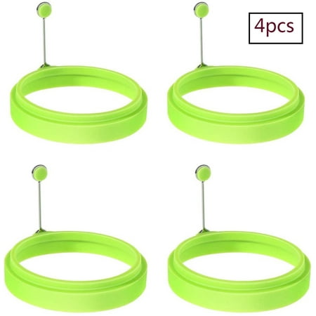 

Fried Egg Mold for Frying Pan Egg Rings Silicone Pancake Mold Round Green Omelet Mold for Cooking Eggs (Circle)