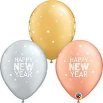 11 inch Qualatex New Year Sparkles & Dots Latex Balloons (6 Pack) - Party Supplies Decorations