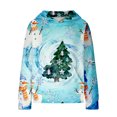 thumbnail image 6 of UACY Toddler Girls Christmas Hooded Sweatshirt, Snowman Graphic Long Sleeve Oversized Festive Pullover Top, Holiday Fashion Clothes for Girls (MR3, 5-6 Years), 6 of 6